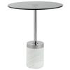 Beistelltisch Lana 125 Graphitfarben/Weiß B: 53 cm - Graphitfarben/Weiß, Design, Glas/Stein (46/46/53cm) - Kayoom