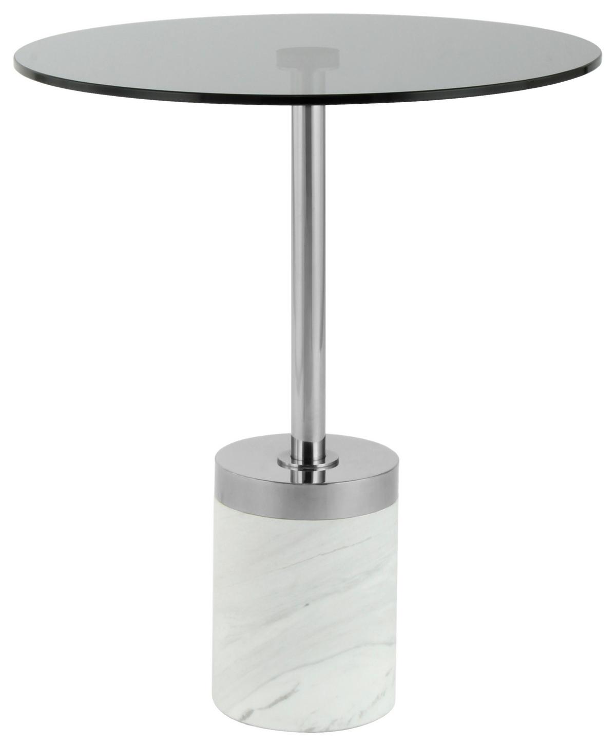 Beistelltisch Lana 125 Graphitfarben/weiß B: 53 Cm - Graphitfarben/Weiß, Design, Glas/Stein (46/46/53cm) - Kayoom