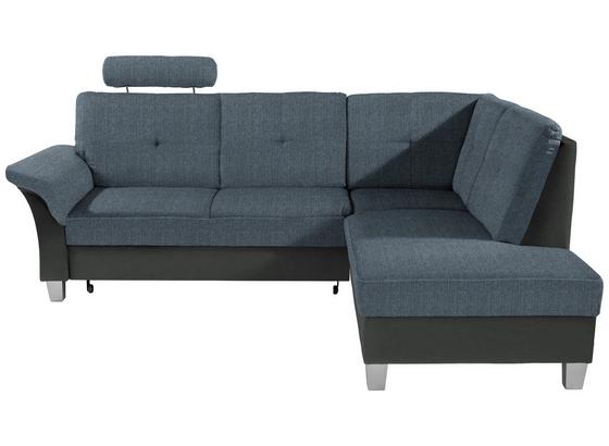 Ecksofa mit Schlaffunktion + Bettkasten Portland, Webstoff - Blau/Dunkelgrau, KONVENTIONELL, Holz/Holzwerkstoff (245/196cm) - Ombra Ecksofa mit Schlaffunktion + Bettkasten Portland, Webstoff - Blau/Dunkelgrau, KONVENTIONELL, Holz/Holzwerkstoff (245/196cm) - Ombra
