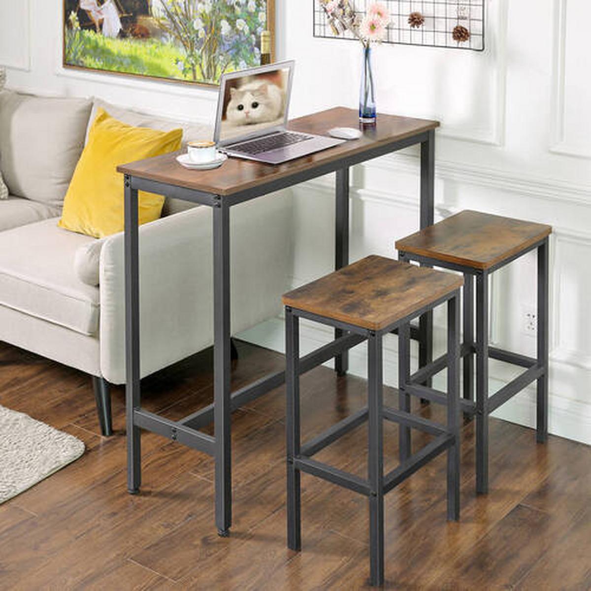 Bartisch Vasagle 100x40x90 Cm Braun, Schwarz - Schwarz/Braun, Trend, Holzwerkstoff/Metall (100/40/90cm) - Boxxx