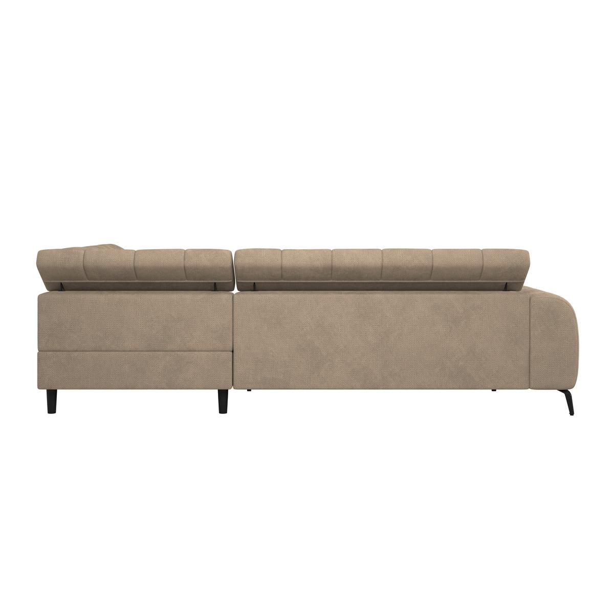 Ecksofa Volf rechts new beige, S: 261x203 cm - Beige/Schwarz, Trend, Kunststoff/Textil (261/203cm)