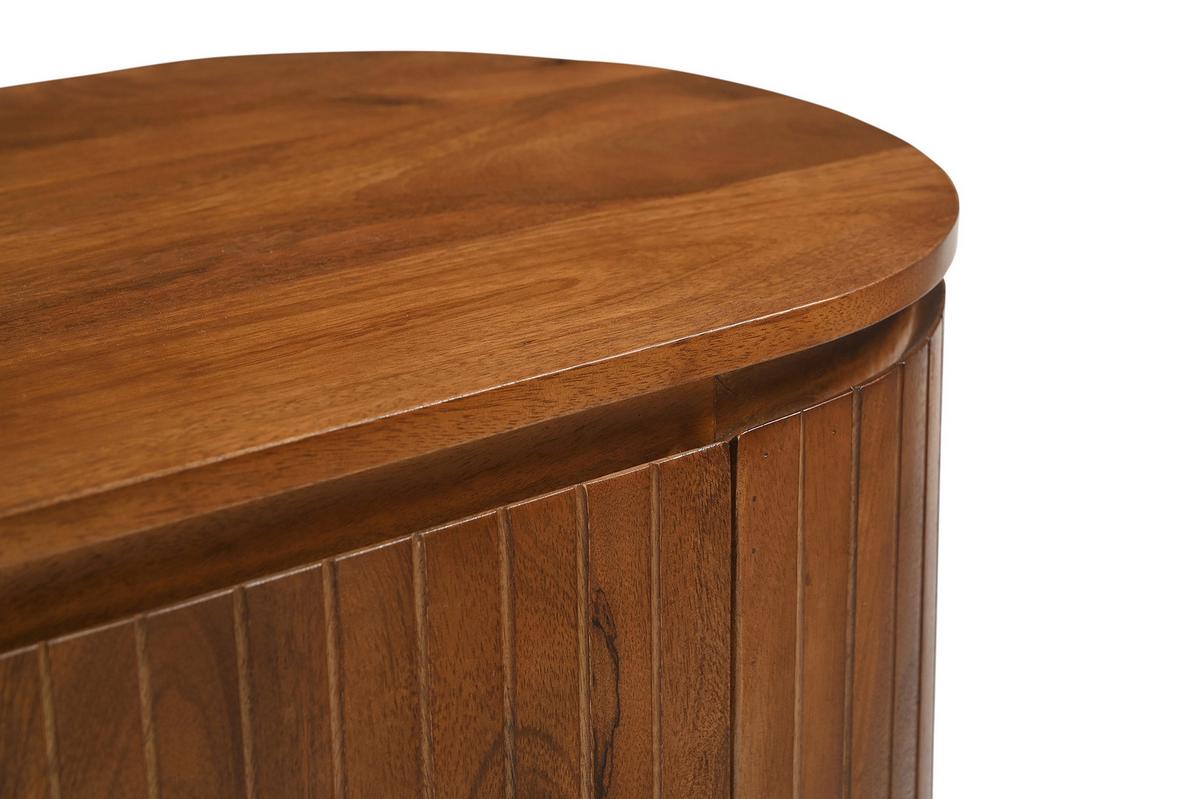Sideboard Mangoholz/Schwarz B: 115cm - Schwarz/Naturfarben, Design, Holz/Metall (115/81/43cm) - MID.YOU