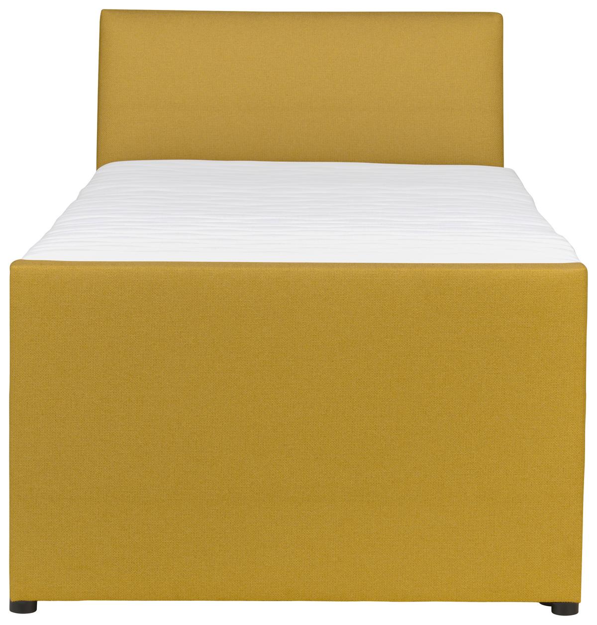 Boxspringbett Mit Bettkasten Nida 120x200 Cm Gelb - Gelb/Schwarz, MODERN, Holz/Textil (120/200cm) - MID.YOU