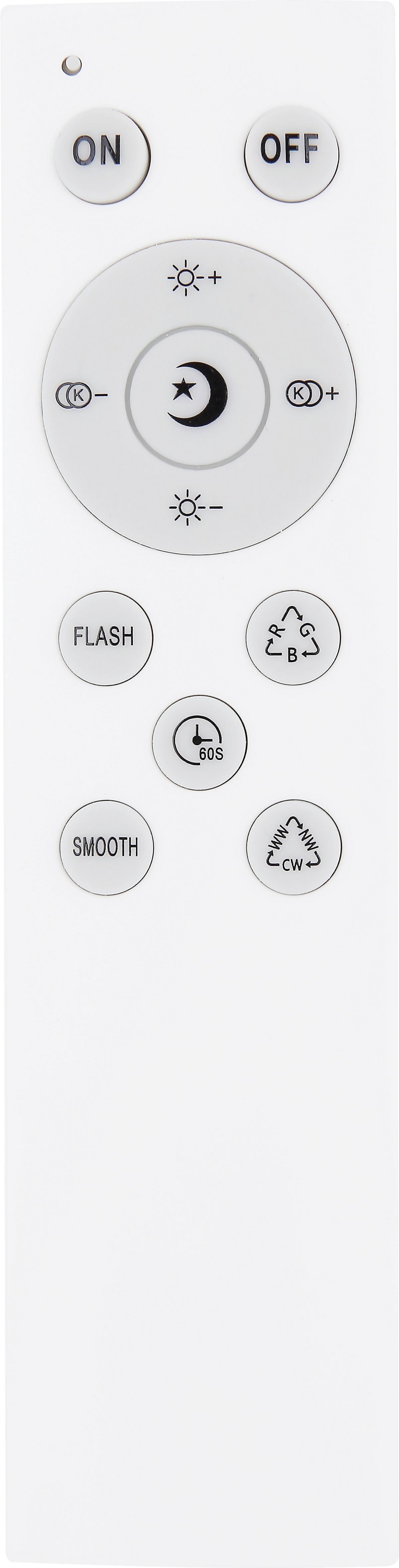 LED-Deckenleuchte Hanna Ø 50 cm mit Farbwechsler - Opal/Weiß, MODERN, Kunststoff/Metall (50/7cm) - Luca Bessoni