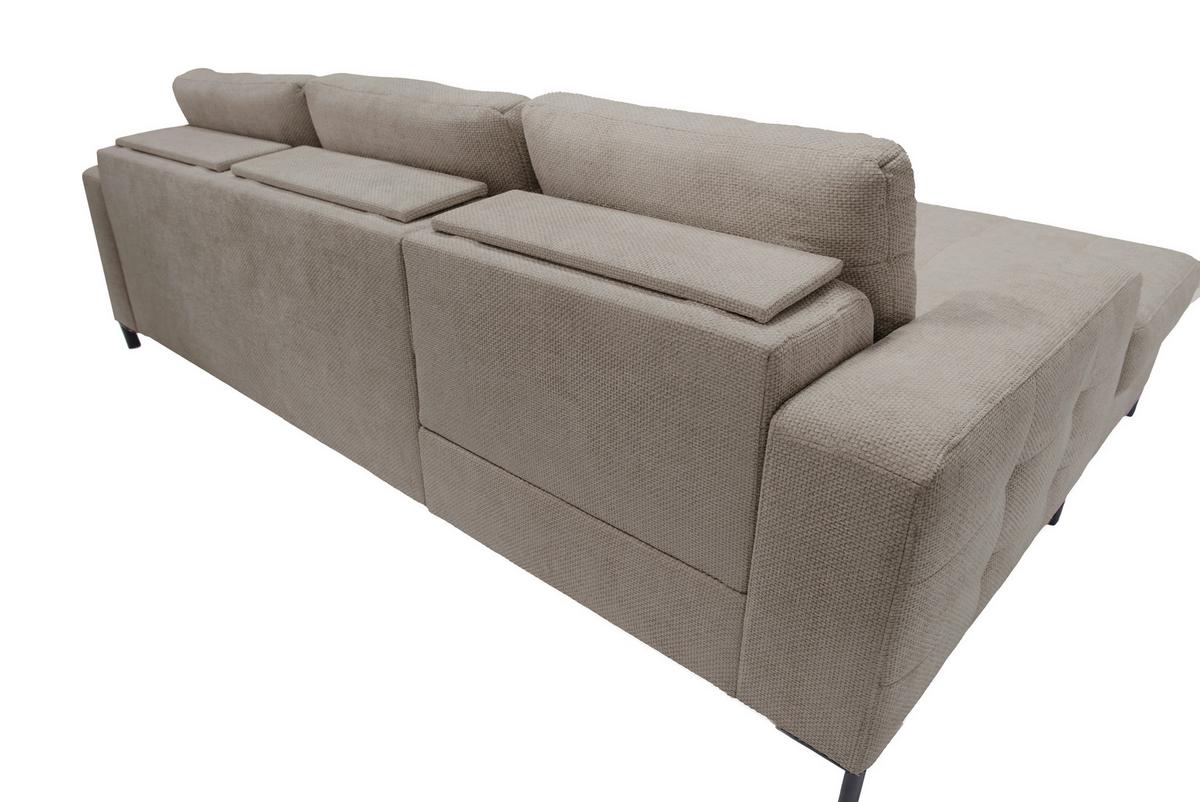 Ecksofa Bonito, Hellbraun Schenkel: 176x255 Cm - Hellbraun/Schwarz, Design, Textil (176/260cm) - Livetastic