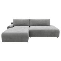 Eckschlafsofa Prag, Grau S: 167x253 cm - Schwarz/Grau, MODERN, Textil (167/253cm) - Trendmanufaktur