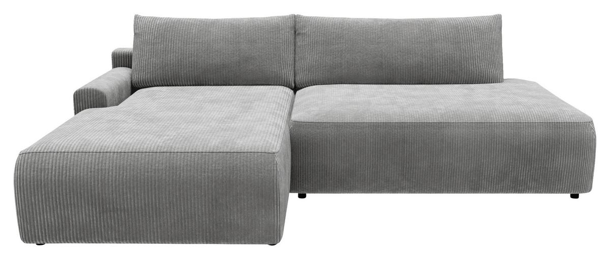 Eckschlafsofa Prag, Grau S: 167x253 cm - Schwarz/Grau, MODERN, Textil (167/253cm) - Trendmanufaktur