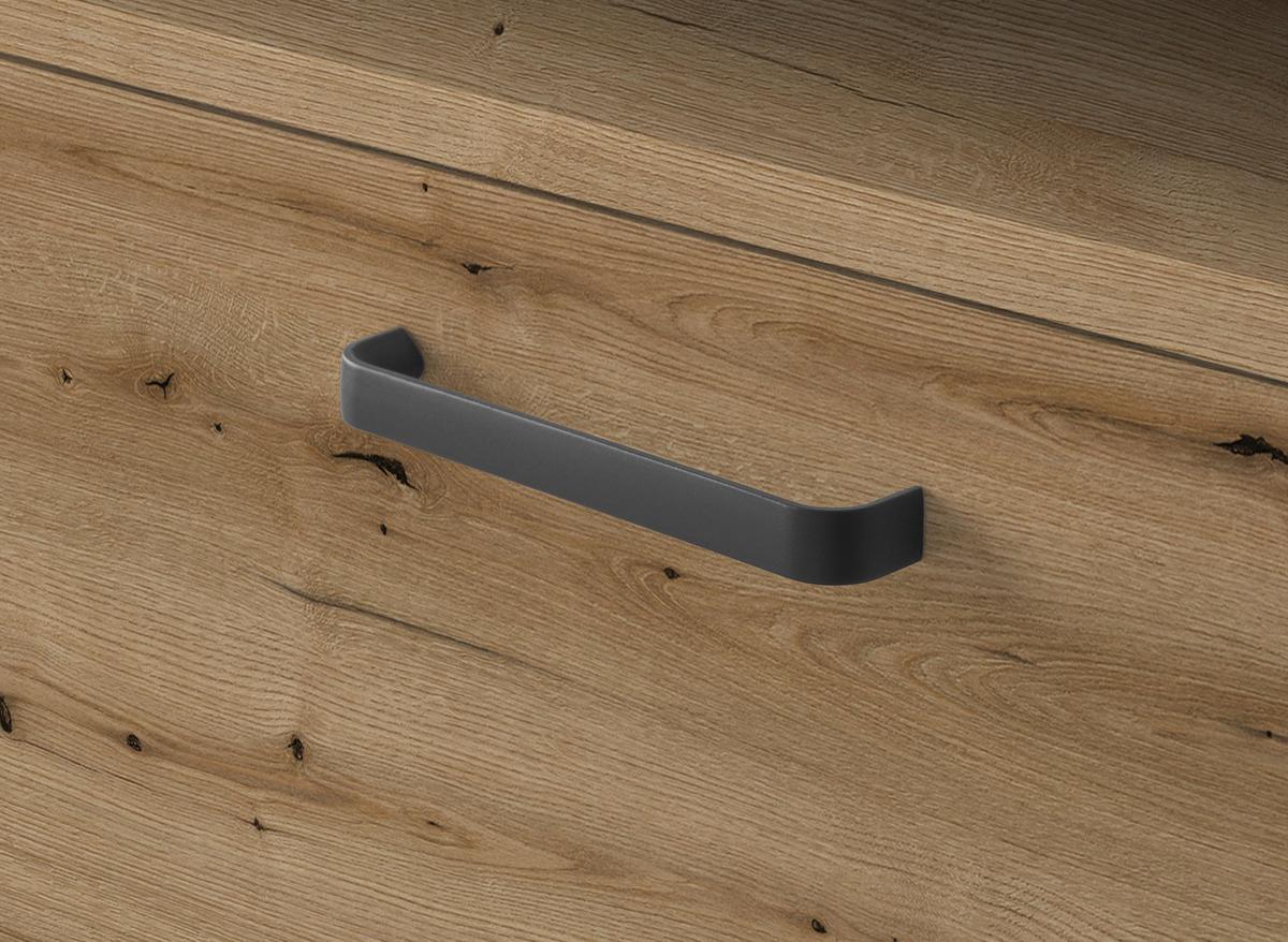 Waschbeckenunterschrank Vanice B: 70 Cm Eiche Dekor - Eichefarben/Schwarz, MODERN, Holzwerkstoff (70/60/35cm) - MID.YOU