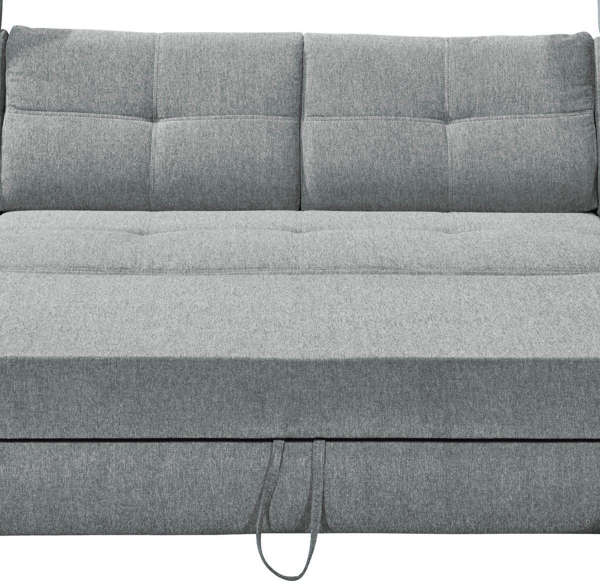 Sedací souprava ALBA U, pravá, šedá, úl.prostor, lůžko - světle šedá, Moderní, textil/plast (177/349/233cm) - MID.YOU