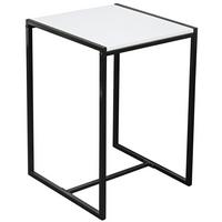 Beistelltisch Bali Weiß + Metall Schwarz - Schwarz/Weiß, MODERN, Holzwerkstoff/Metall (39/58/39cm) - Homezone