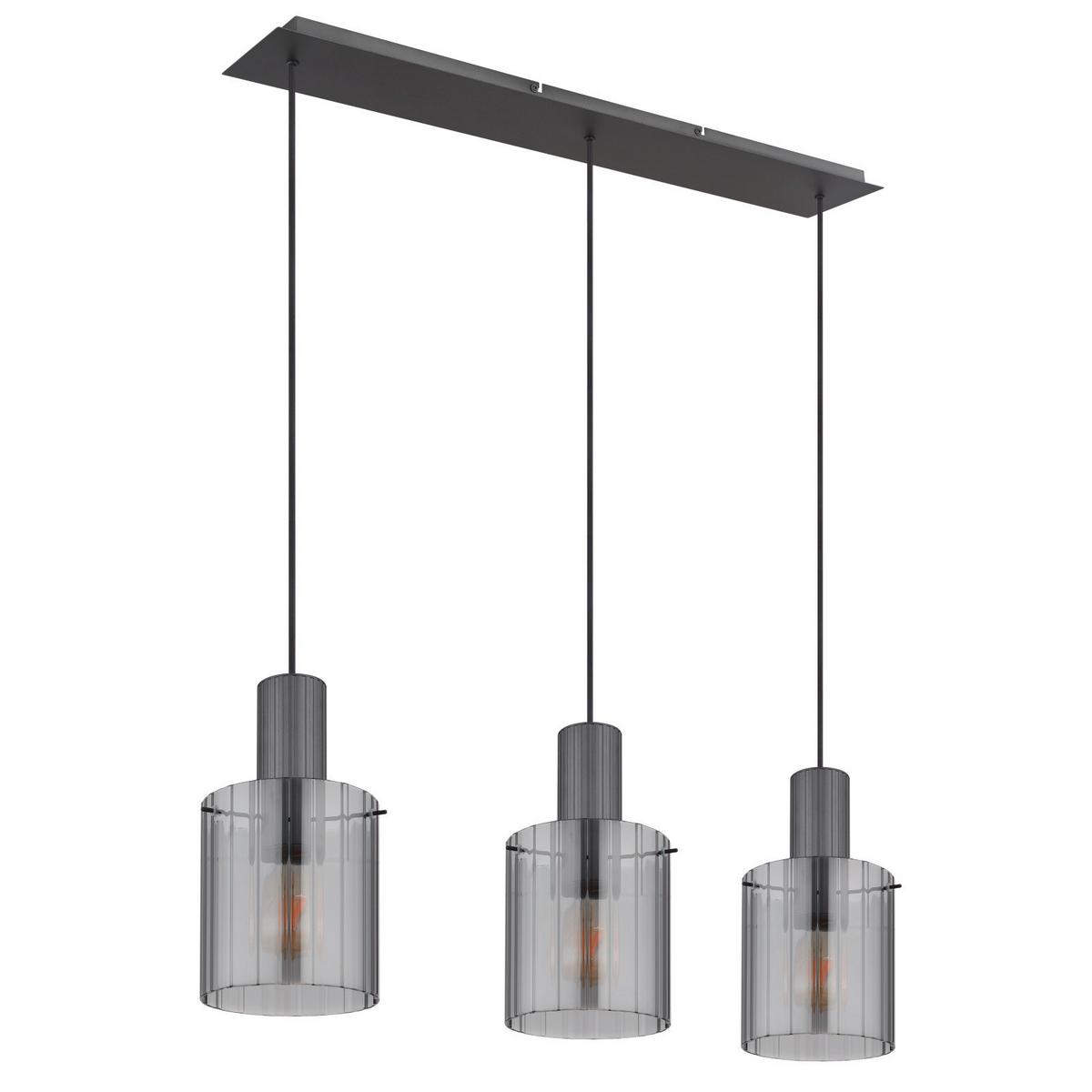 Függőlámpa 15904-3h - sötétszürke, Design, Üveg/fém (98/18/120cm) - Globo