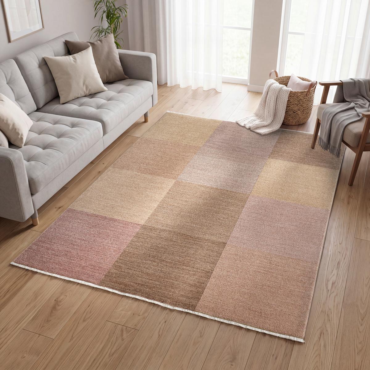 TKANÝ KOBEREC URBAN SQUARE ROSE - růžová/vícebarevná, Konvenční, textil (80/150cm) - Mömax