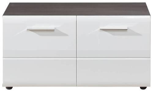 Garderobenbank Line Weiß B: 80 cm - Schwarz/Weiß, MODERN, Holzwerkstoff (80/41/35cm) - MID.YOU