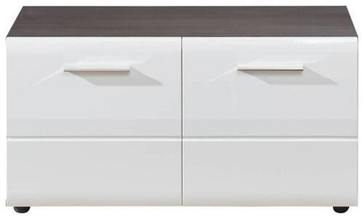 Garderobenbank Line Weiß B: 80 Cm - Schwarz/Weiß, MODERN, Holzwerkstoff (80/41/35cm) - MID.YOU