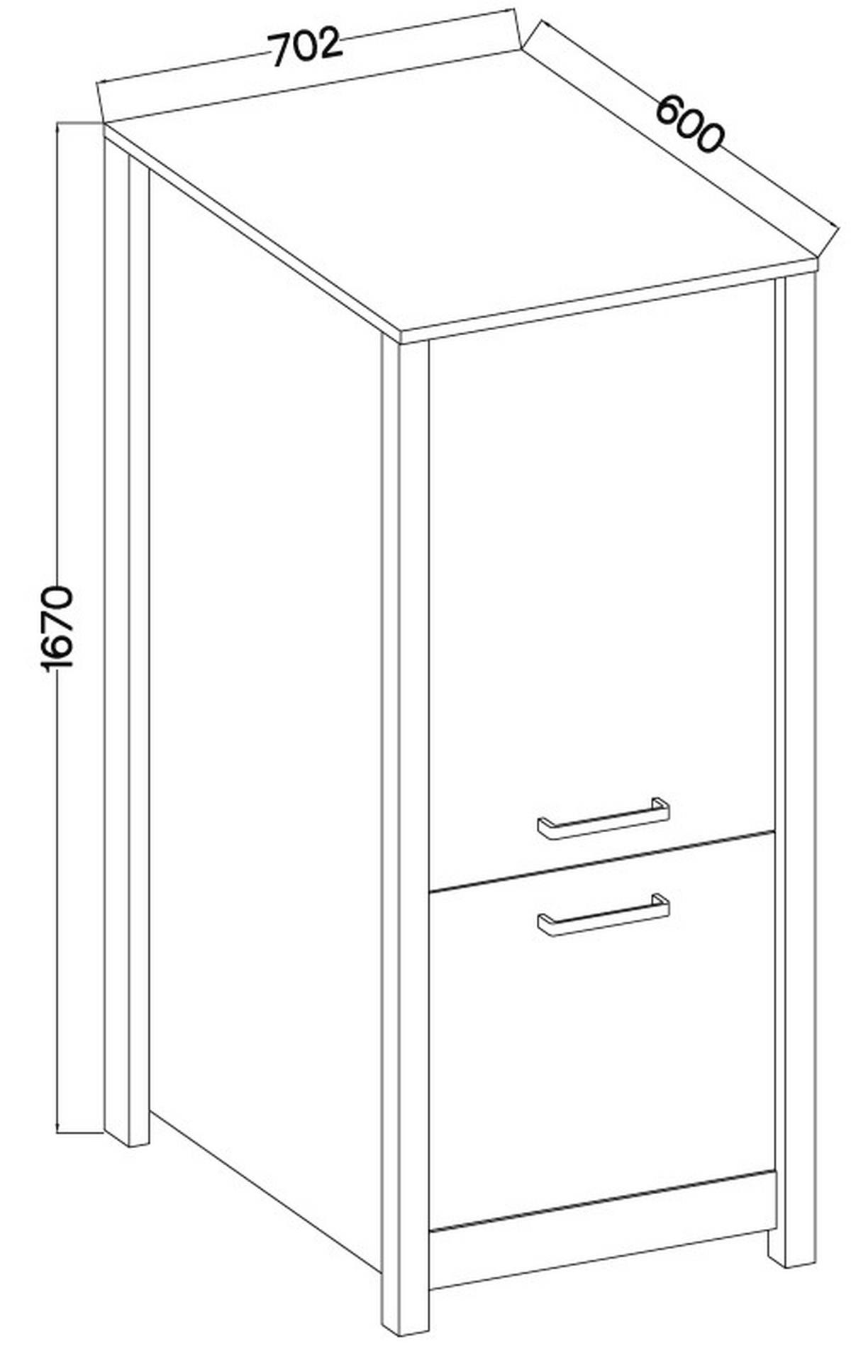 Skrinka na vstavané spotrebiče SAN - biela/antracitová, Modern, kov/kompozitné drevo (70/167/60cm) - Mömax