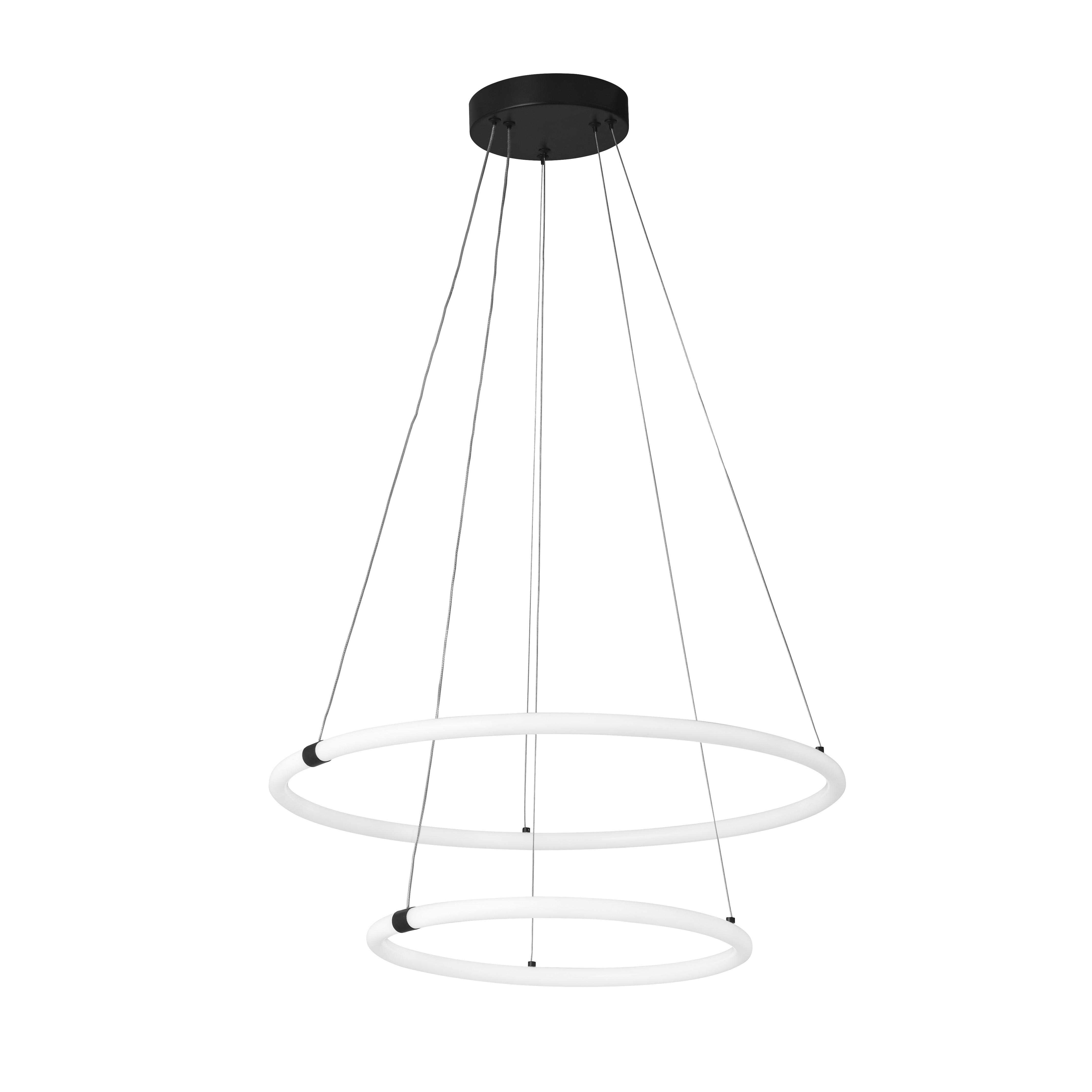 LED-Pendelleuchte 40176-2bk - Schwarz/Weiß, Design, Kunststoff/Metall (59/120cm)