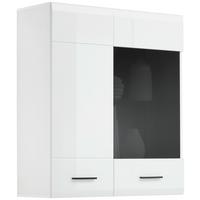 Hängevitrine Avanti Weiß, Anthrazit B: 90cm - Anthrazit/Weiß, MODERN, Glas/Holzwerkstoff (90/102/35cm) - Hom`in