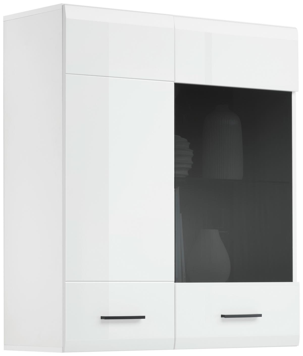 Hängevitrine Avanti Weiß, Anthrazit B: 90cm - Anthrazit/Weiß, MODERN, Glas/Holzwerkstoff (90/102/35cm) - Hom`in