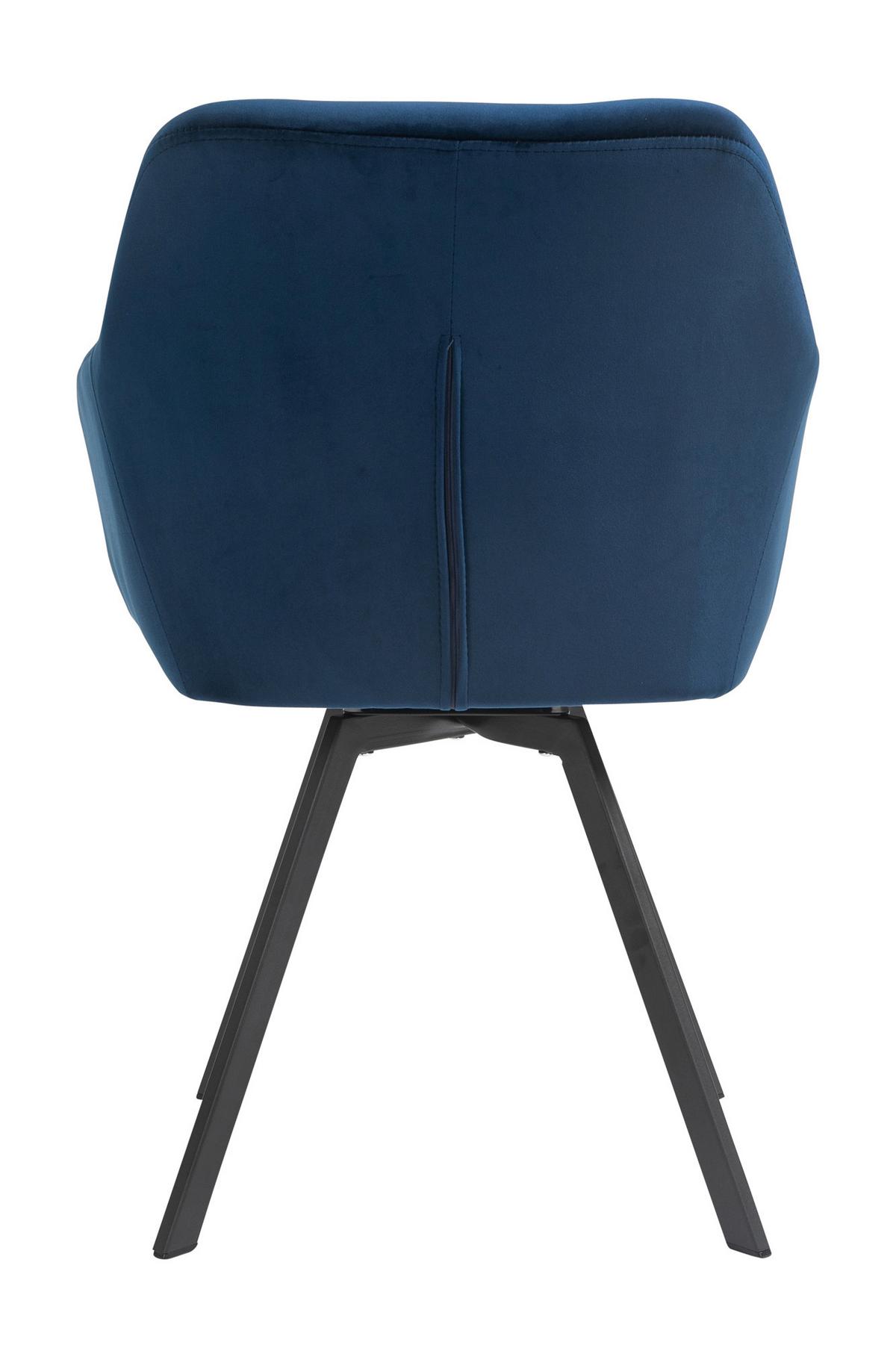 Tischgruppe Cognac/blau L: 160 Cm - Blau/Cognac, MODERN, Holz/Textil (160/85/77cm) - Livetastic