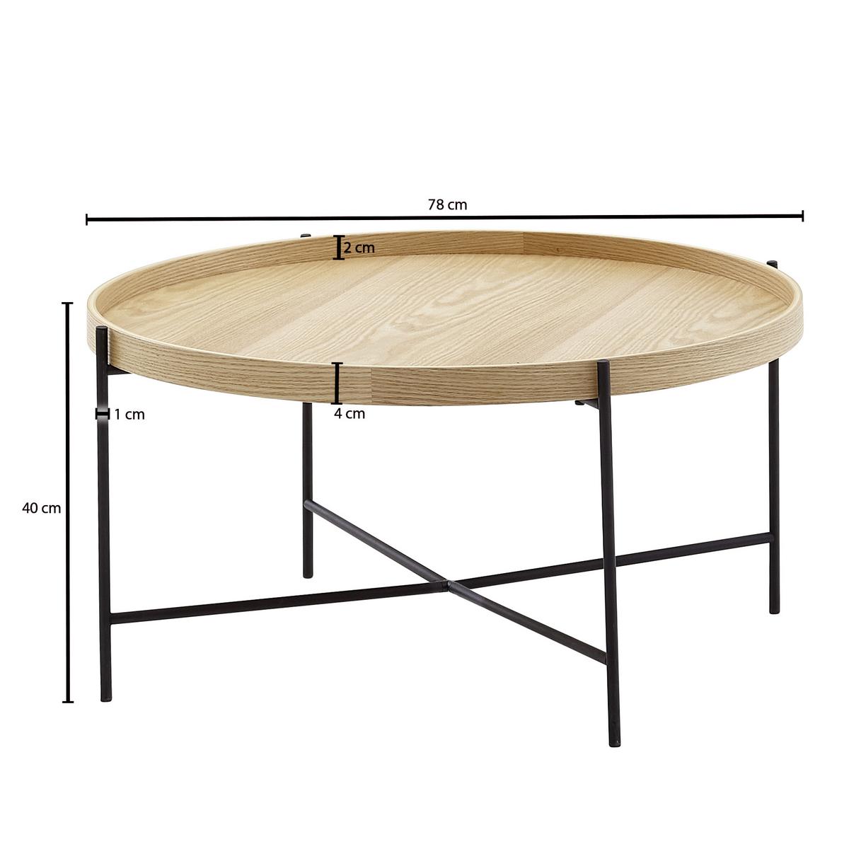 Konferenčný stolík hnedý p: 78 cm - hnedá/čierna, Modern, kov/kompozitné drevo (78/78/40cm) - MID.YOU