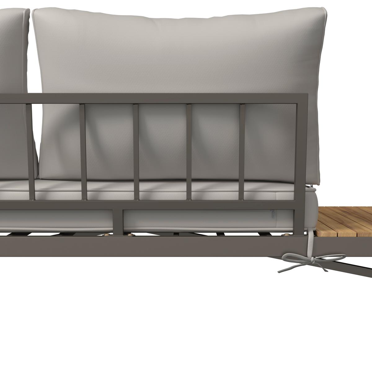 Loungegarnitur Rostock - Beige/Akaziefarben, MODERN, Holz/Textil (57/35/57cm) - Beldano