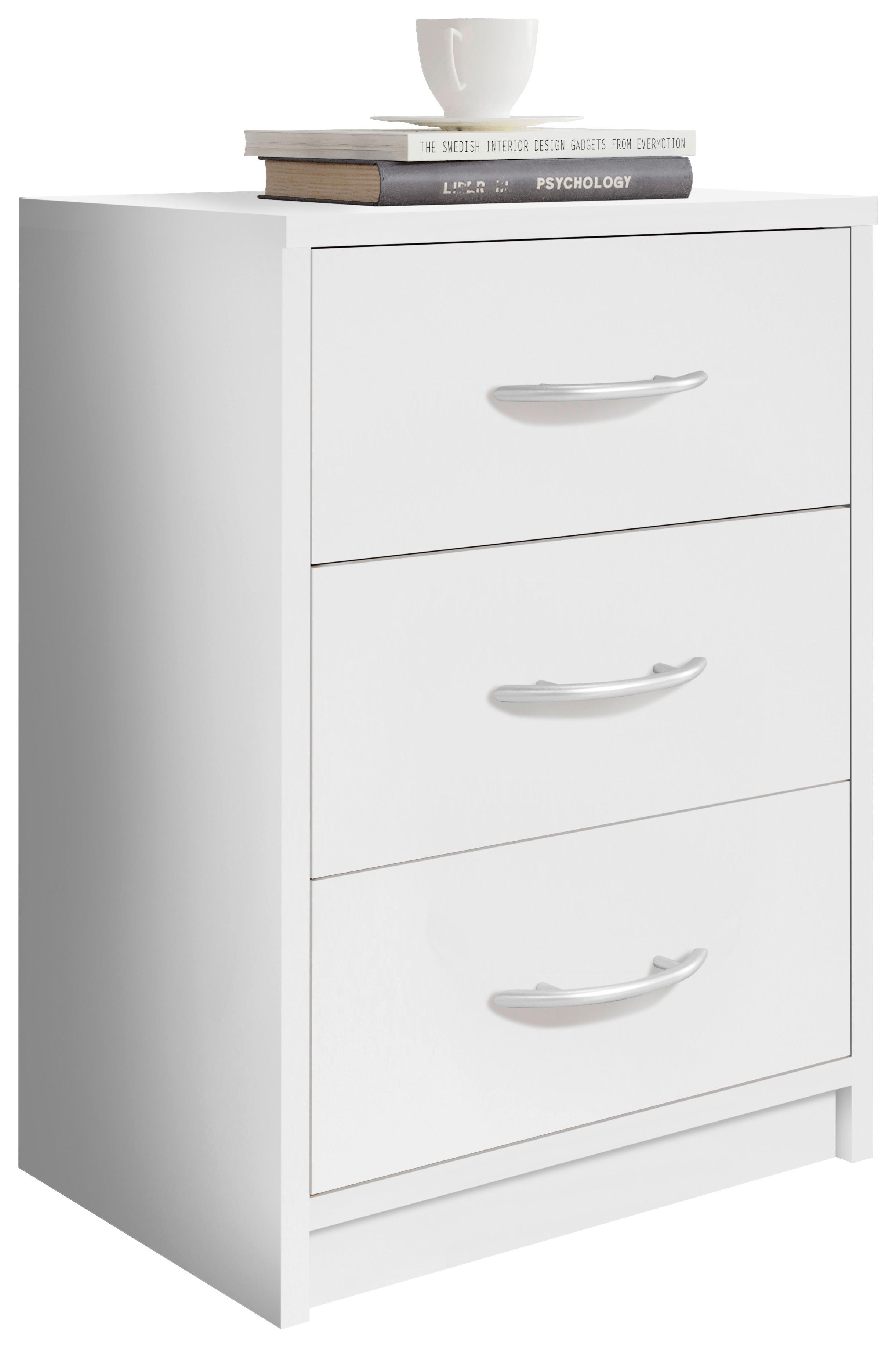 Nachtkästchenweiß H: 54 cm Pepe - Weiß, Basics (38,5/54/28,2cm) - P & B