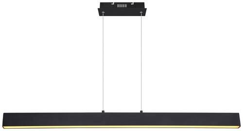 LED-Hängeleuchte Verena H: 120 cm 1-Flammig, dimmbar - Opal/Schwarz, Design, Kunststoff/Metall (121/8/120cm) - Globo