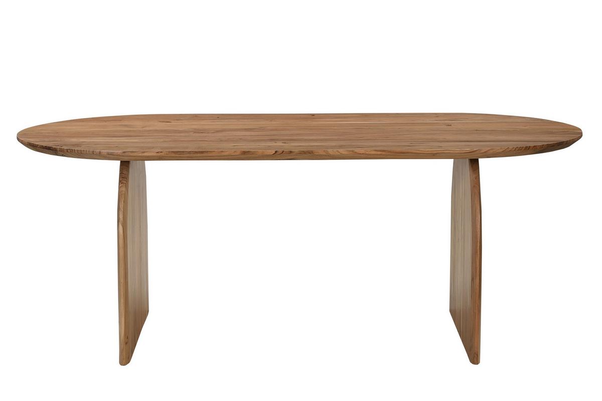 Esstisch Wave Oval Akazie Massiv, B: 200 cm - Naturfarben, ROMANTIK / LANDHAUS, Holz (200/76/100cm)