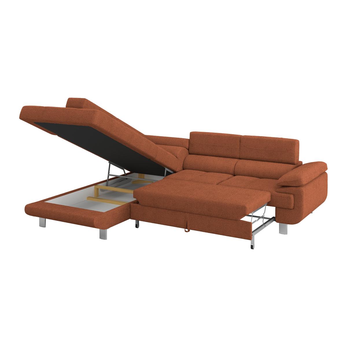 Ecksofa Savona - Rostfarben, MODERN, Textil (230/270cm) - Ondega