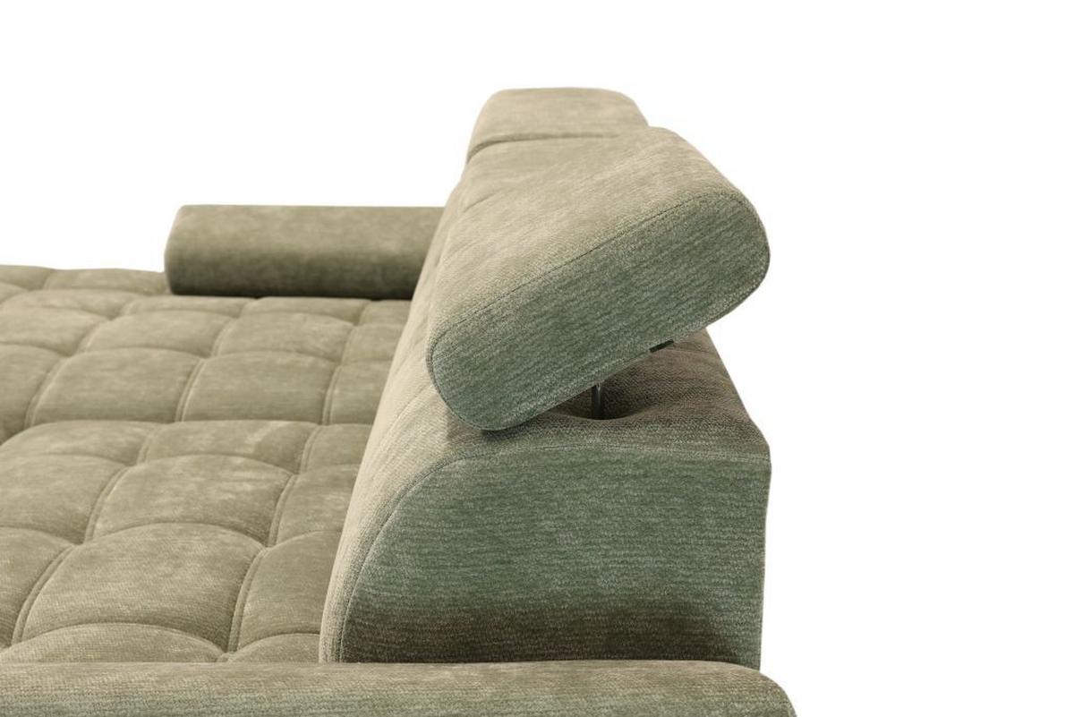 Rohová sedačka VEGAS, levá, šalvějově zelená žinylka - černá/šalvějově zelená, Design, dřevo/textil (173/294cm)