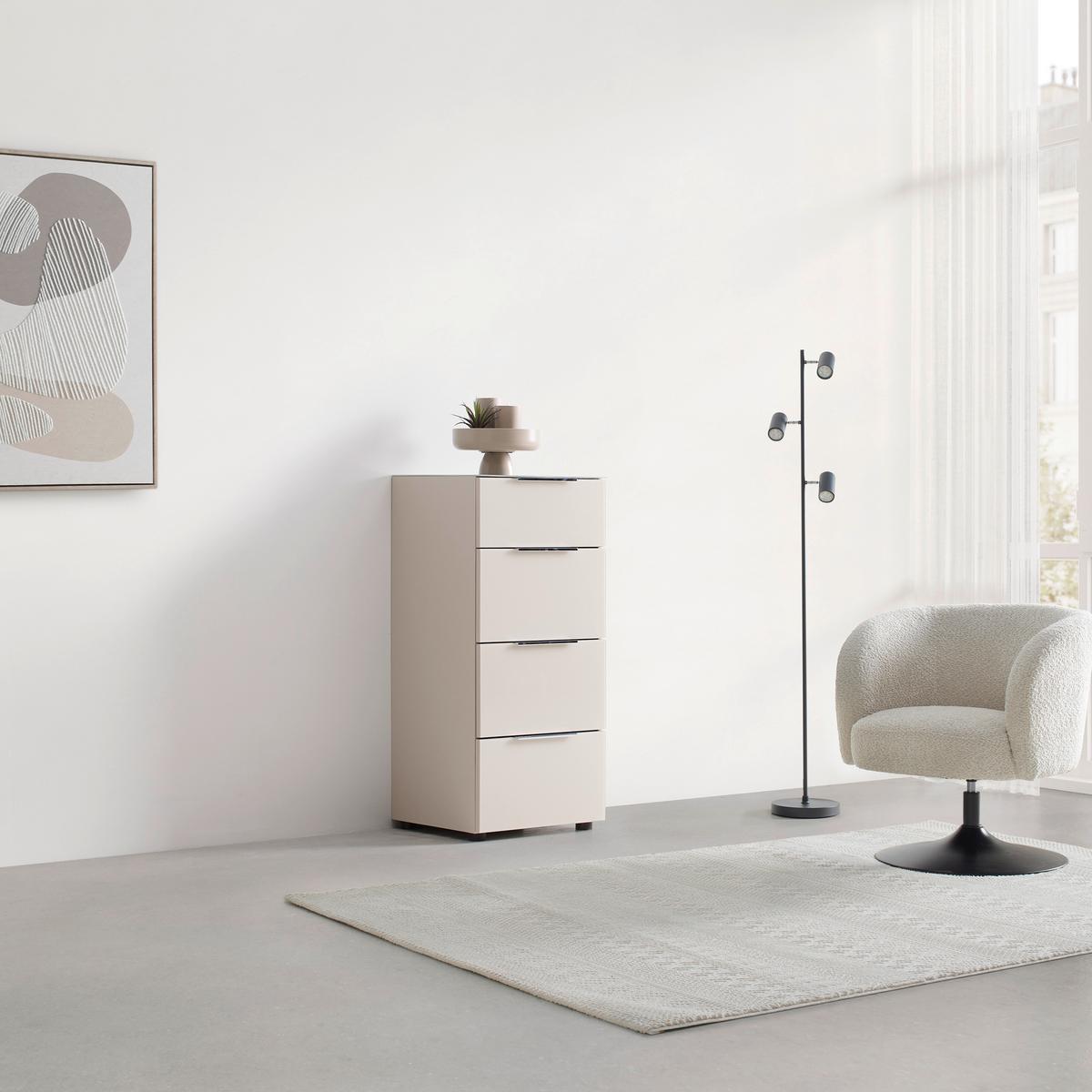 Komoda Siena š: 45 cm SIENA -EXKLUSIV- - čierna/kašmírová, Modern, kov/kompozitné drevo (45/99/40cm) - Mömax