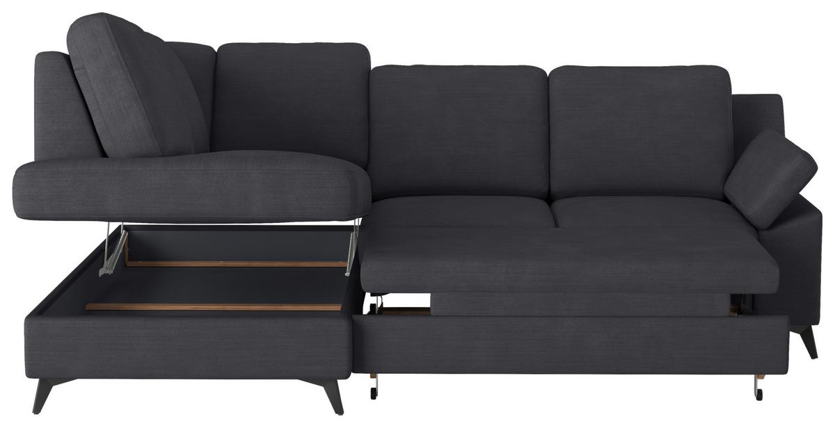 Ecksofa Boom, Dunkelblau S: 170x242 cm - Schwarz/Dunkelblau, KONVENTIONELL, Textil (170/242cm) - Cotta