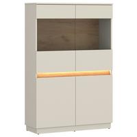 Highboard Samu Kaschmir/Eichefarben B: 90,2cm - Kaschmir, MODERN, Glas/Holzwerkstoff (90,2/140/35cm)