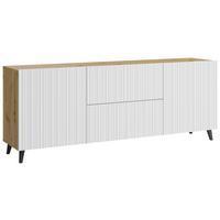 NÍZKA KOMODA PHUKET 181 - čierna/biela, Trend, kompozitné drevo/plast (180/69,4/39cm) - Livetastic