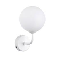 Wandleuchte Sfera Weiß L: 12 Cm - Weiß, KONVENTIONELL, Glas/Metall (12/10/21cm)