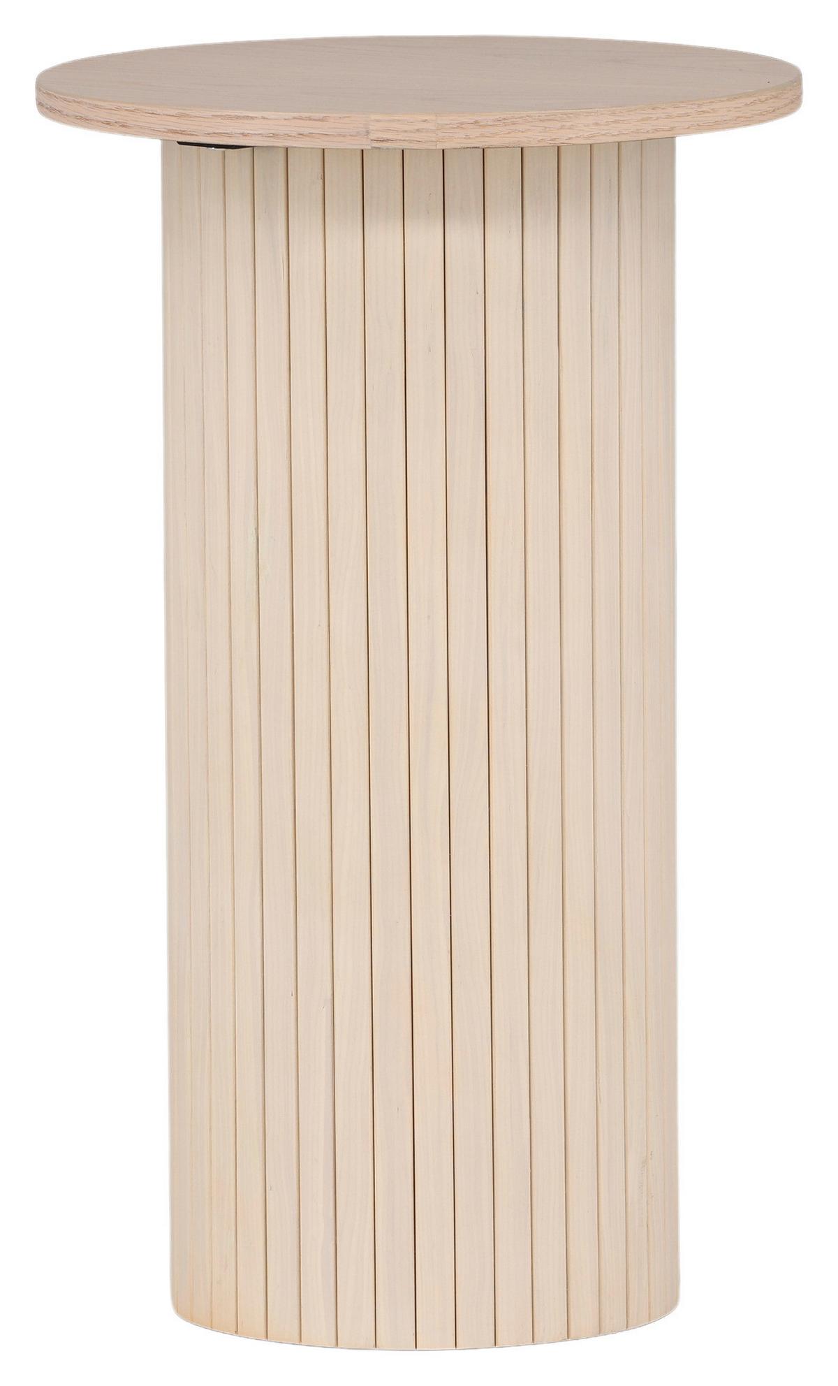 Beistelltisch Bianca - Beige/Weiß, Design, Holzwerkstoff (40/40/65cm) - Livetastic