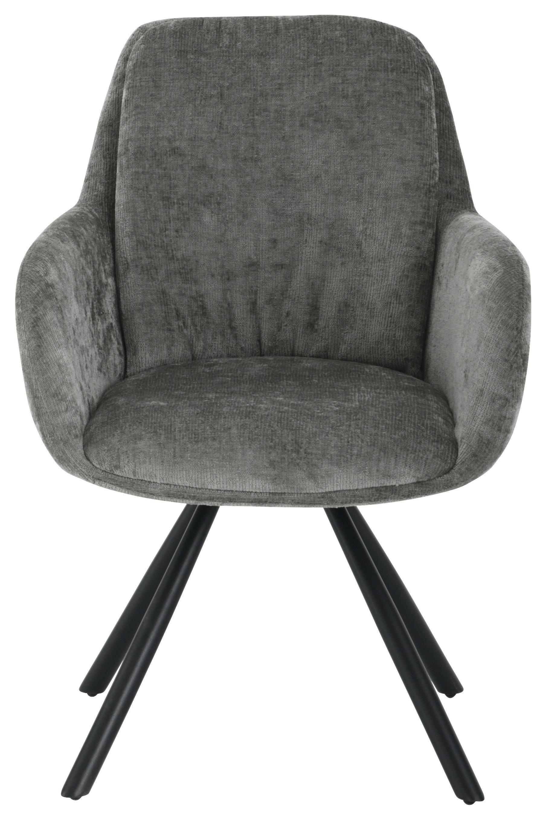 Armlehnstuhl Bela - Schwarz/Grau, LIFESTYLE, Holz/Textil (62/88/66cm) - MID.YOU
