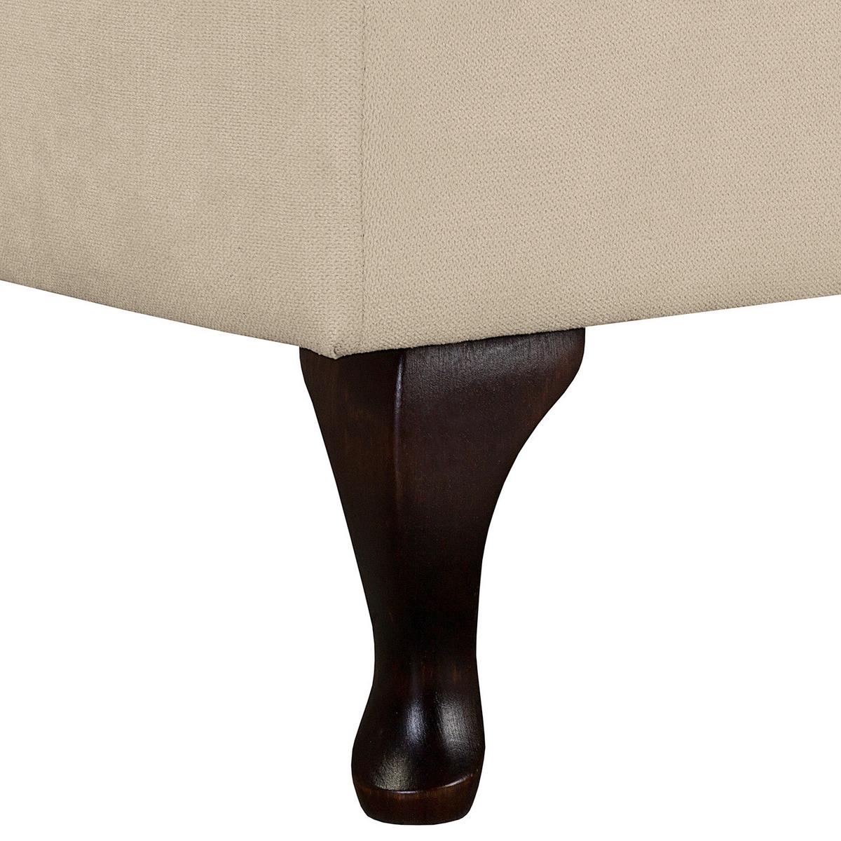 Récamiere Pako Creme B: 185cm - Creme/Braun, Design, Textil (185/93/75cm) - Livetastic