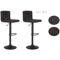 Barhocker Set 2tlg. mit Lehne 360° drehbar Amanda Anthrazit - Dunkelgrau/Anthrazit, MODERN, Textil/Metall (40/85/48cm) - MID.YOU