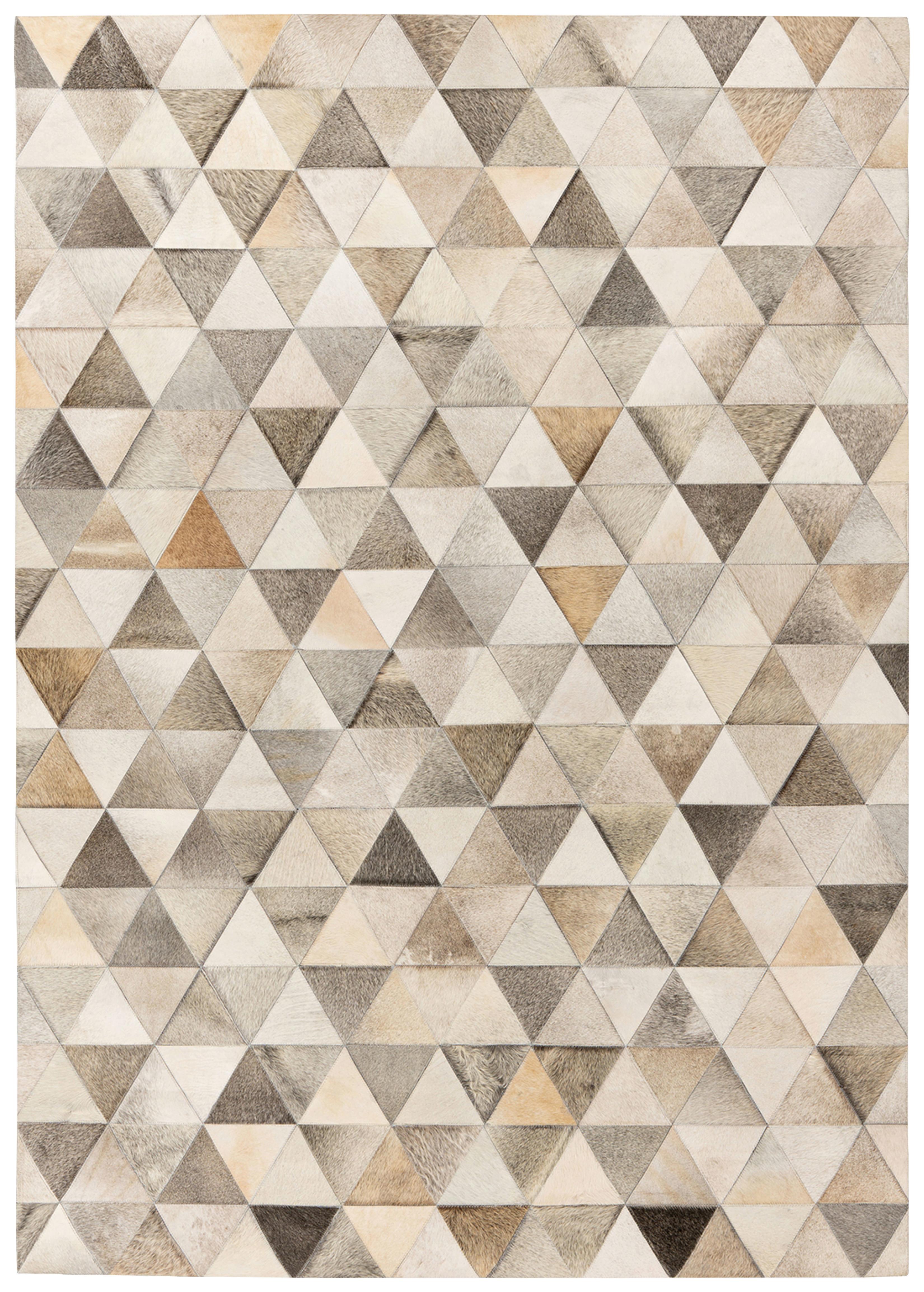 Lederteppich Ravi 200 - Grau, KONVENTIONELL, Leder (160/230cm) - Kayoom