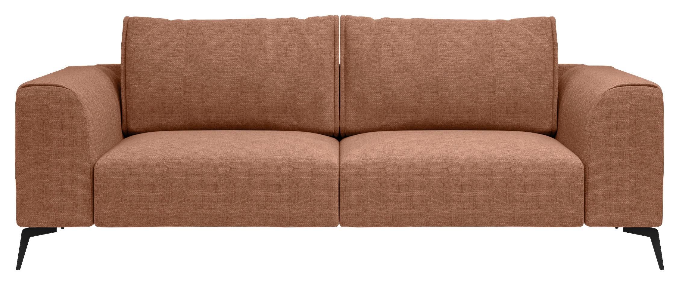 Třímístná pohovka SEUL, oranžová - oranžová/černá, Design, kov/dřevo (246/87/88cm) - MID.YOU