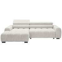 Rohová sedačka FREYA, levá, šedobéžová, elektrický výsuv - černá/šedobéžová, Trend, textil/plast (168/285cm)