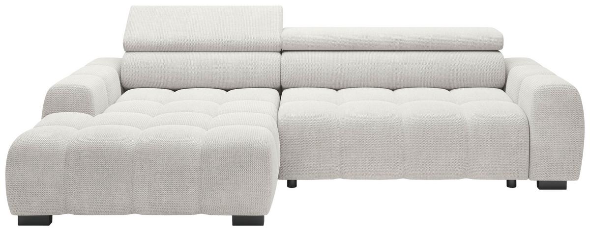 Rohová sedačka FREYA, levá, šedobéžová, elektrický výsuv - černá/šedobéžová, Trend, textil/plast (168/285cm)