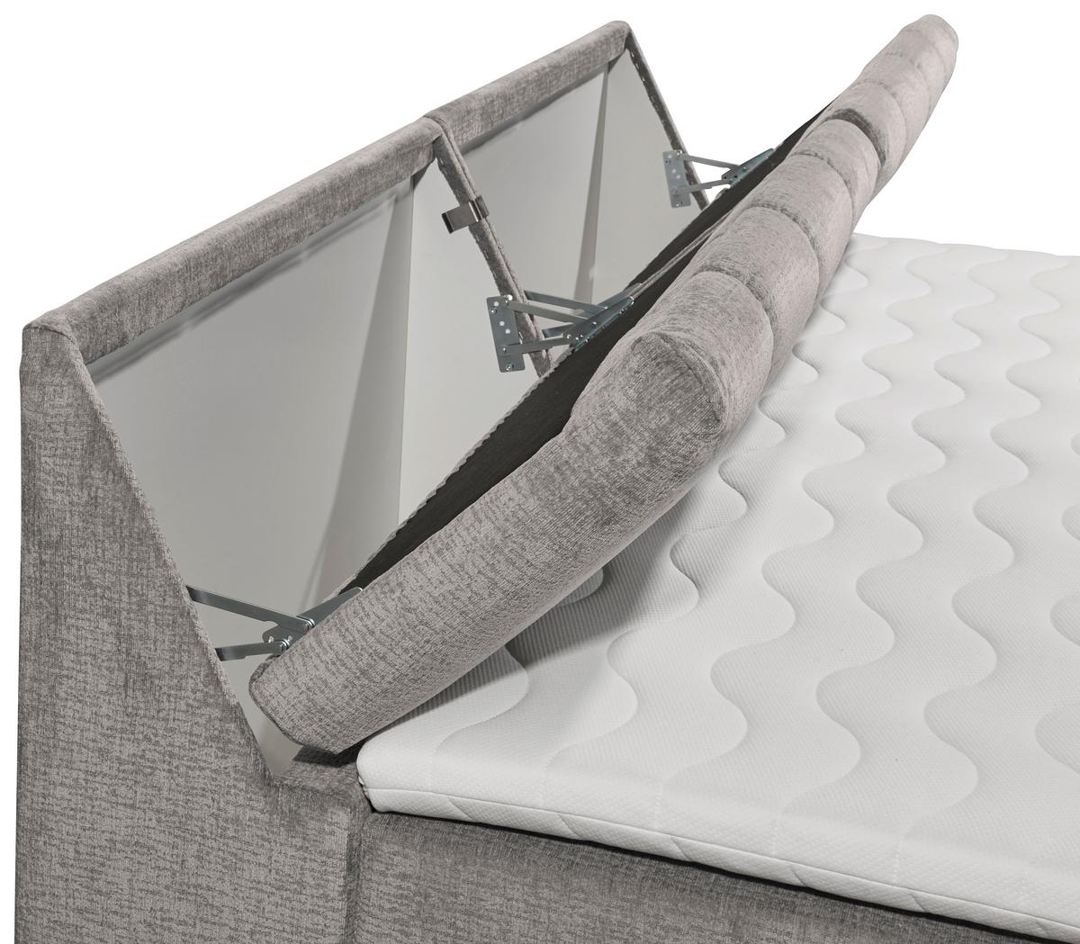 Boxspringbett Elkford 6 Mit Topper & Bettkasten 240x200 - Graubraun, MODERN, Holzwerkstoff/Textil (240/200cm) - MID.YOU