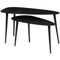 Beistelltischset Triangle Schwarz 2-teilig - Schwarz, Design, Metall - Livetastic