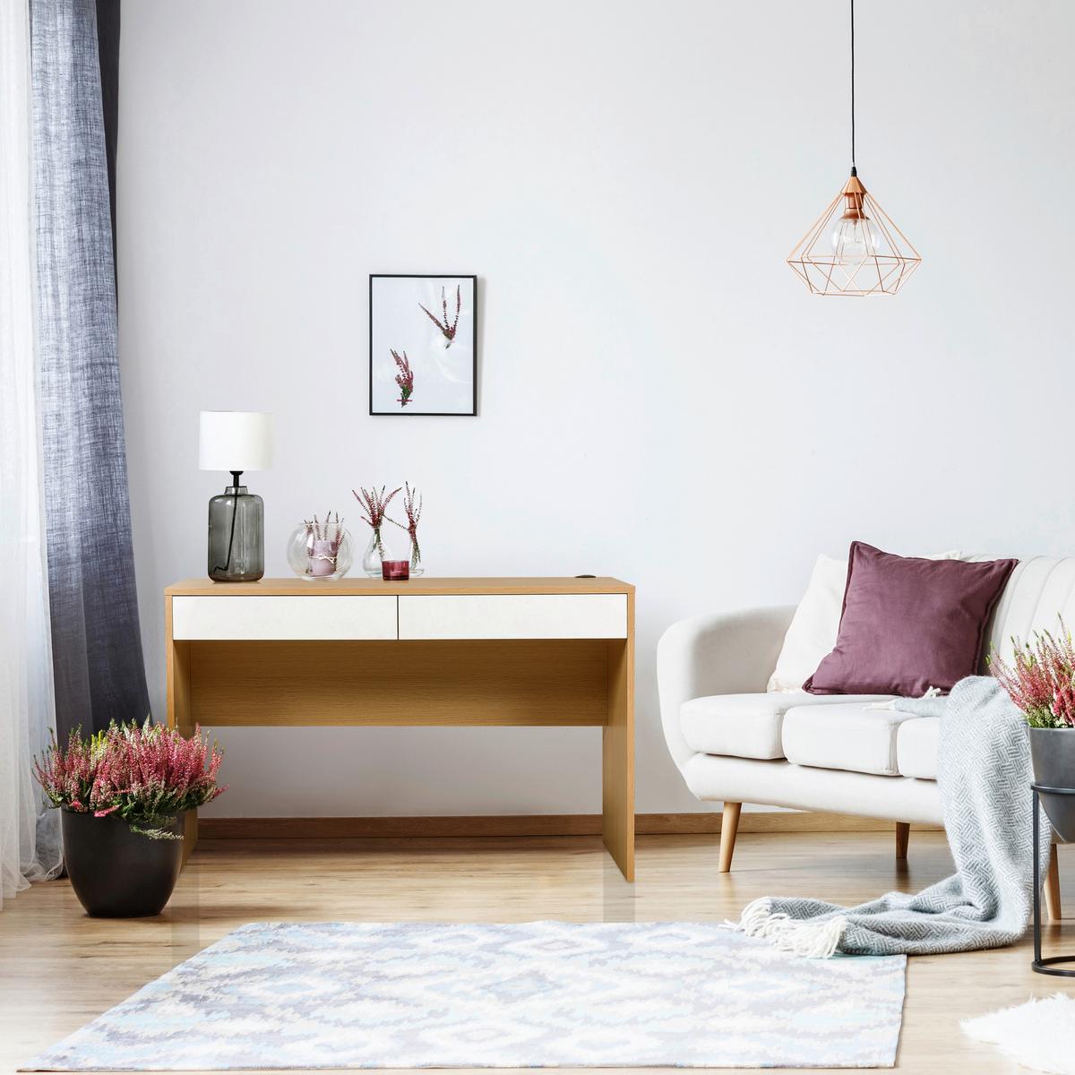 Schreibtisch Weiß/Eichefarben B: 120 cm - Eichefarben/Weiß, MODERN, Holzwerkstoff (120/50/78cm) - MID.YOU