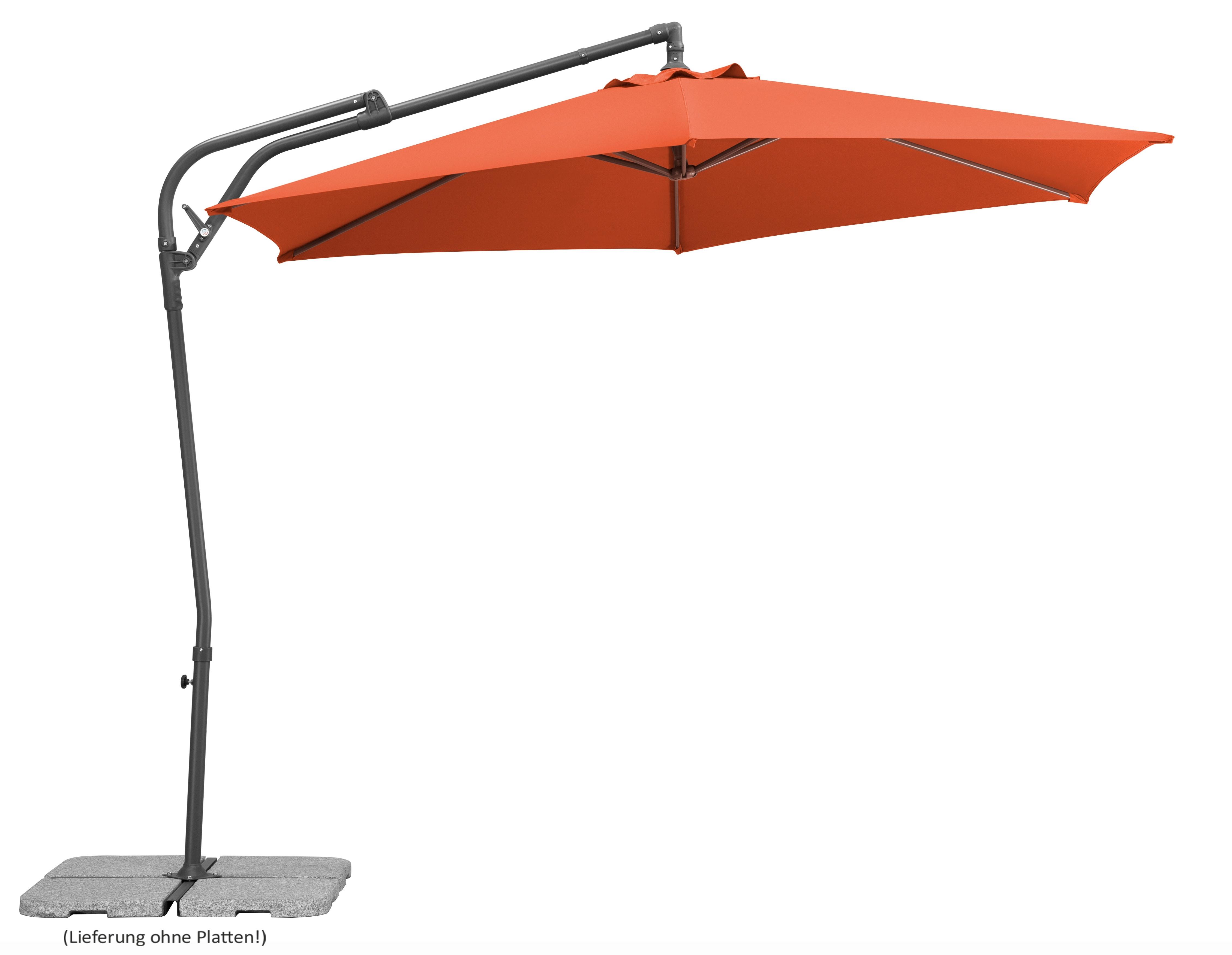 Ampelschirm Genua BxHxT: 278x263x300 cm Terracotta - Anthrazit/Terracotta, Basics, Textil/Metall (278/263/300cm) - Schneider