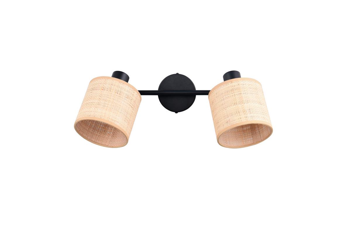 Strahler Naturfarben Schwarz B: 25 Cm - Schwarz/Naturfarben, Natur, Textil/Metall (42,5/25/13cm)