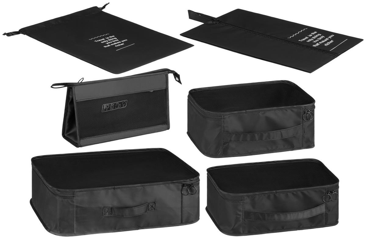 Kofferorganizer-set Erik - Schwarz, KONVENTIONELL, Textil - Luca Bessoni