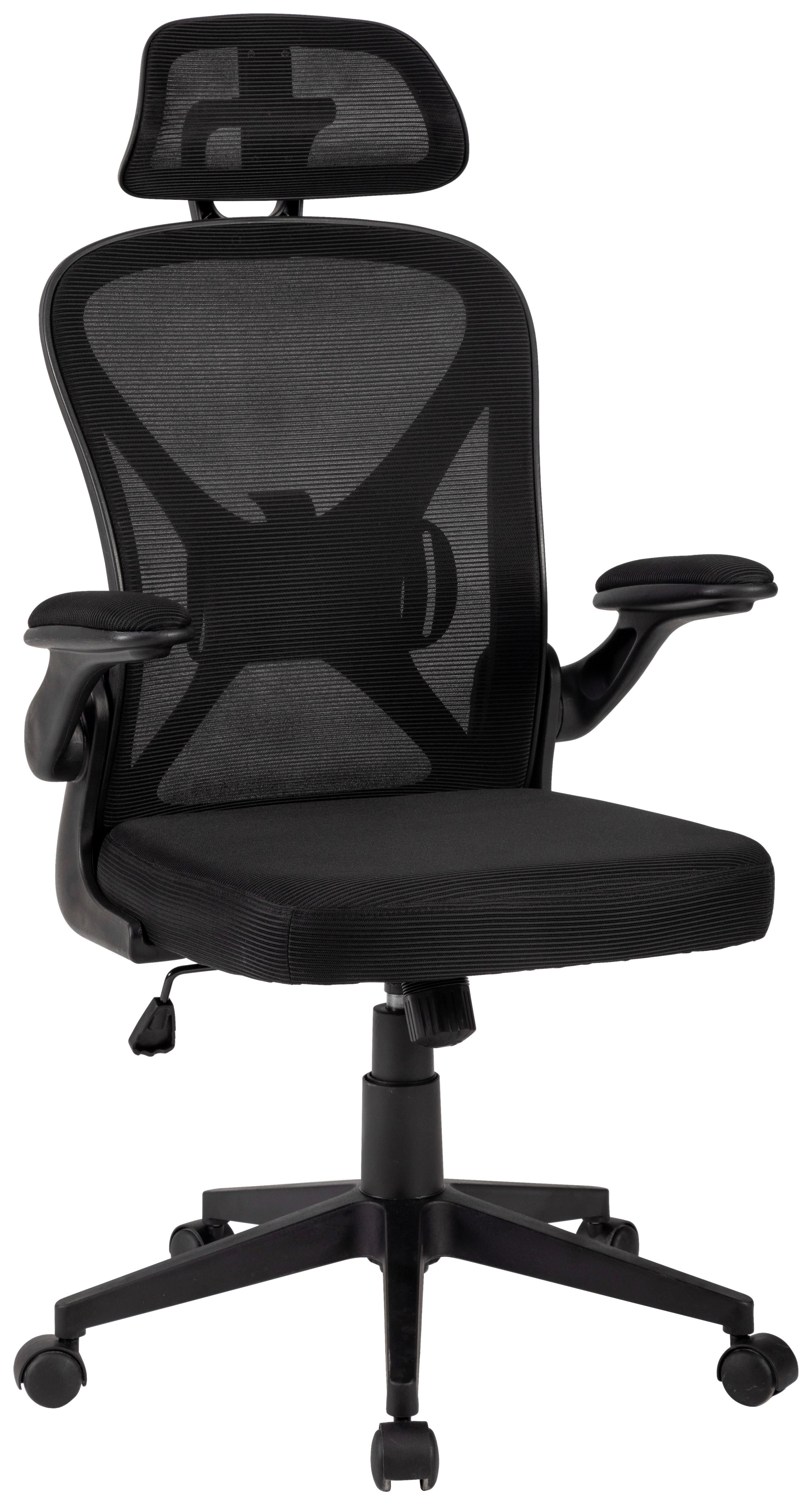 Chefsessel Jimmy Schwarz B: 63 cm - Schwarz, Trend, Kunststoff/Textil (63/116/65cm)